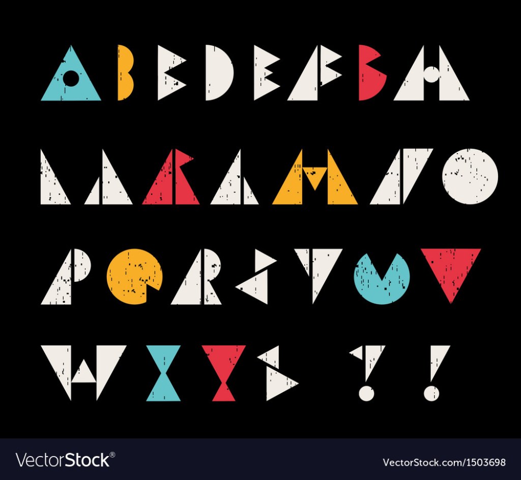 Picture of: Abstract alphabet letters in retro style Vector Image