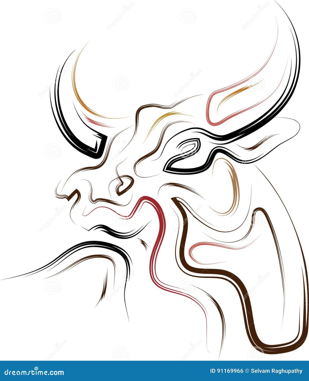 Picture of: Abstract Bull stock vector