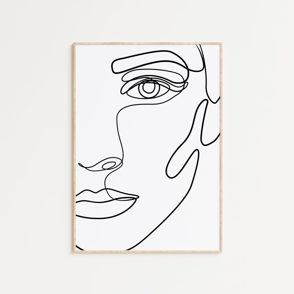 Picture of: Abstract Face Line Drawing PRINTABLE Female Form Art Poster – Etsy