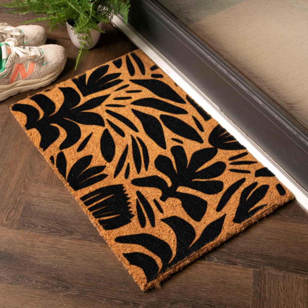 Picture of: Abstract Leaf Pattern Doormat