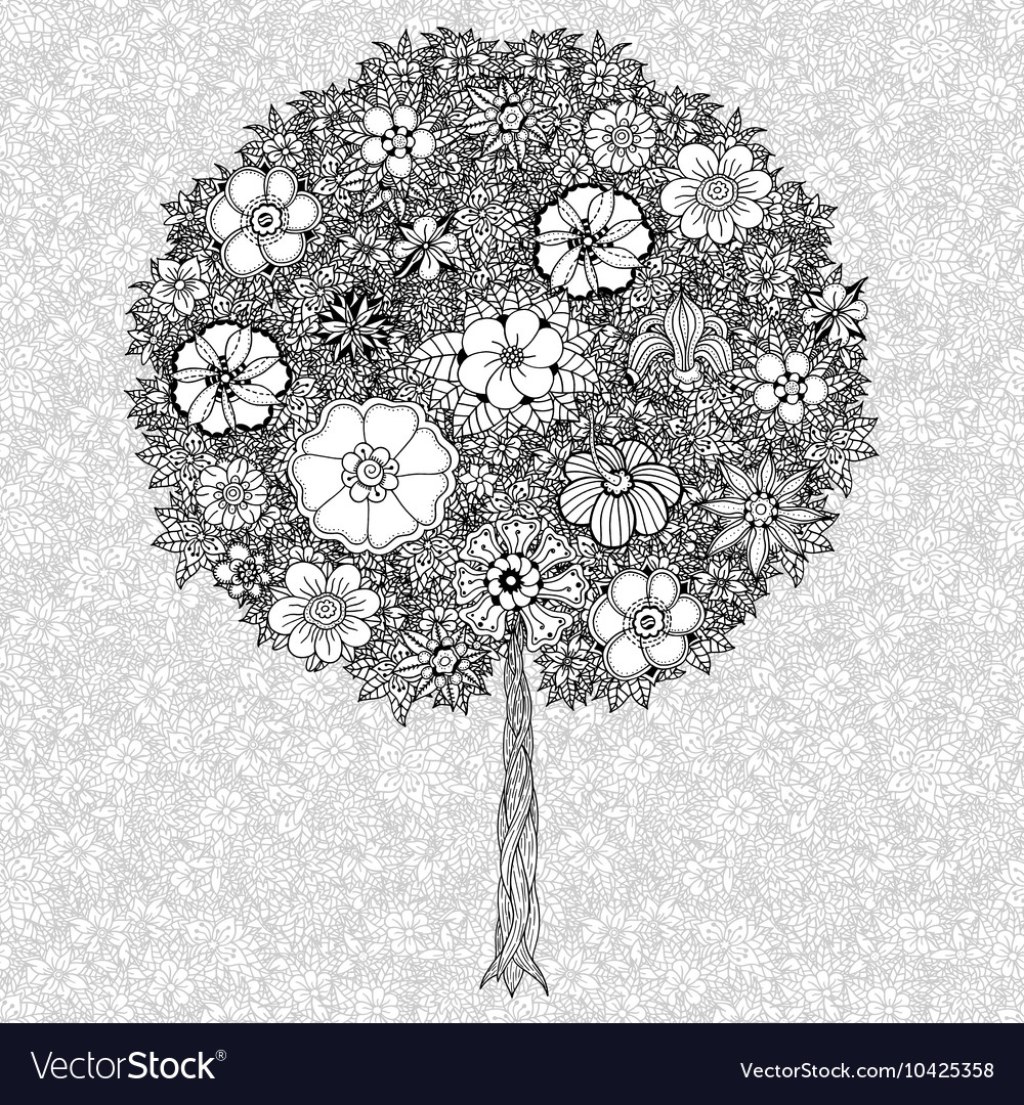 Picture of: Abstract tree drawing Royalty Free Vector Image