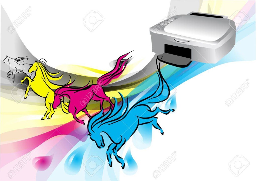 Picture of: Colors Of Printer Abstract Horses As Ink For Printer Royalty Free