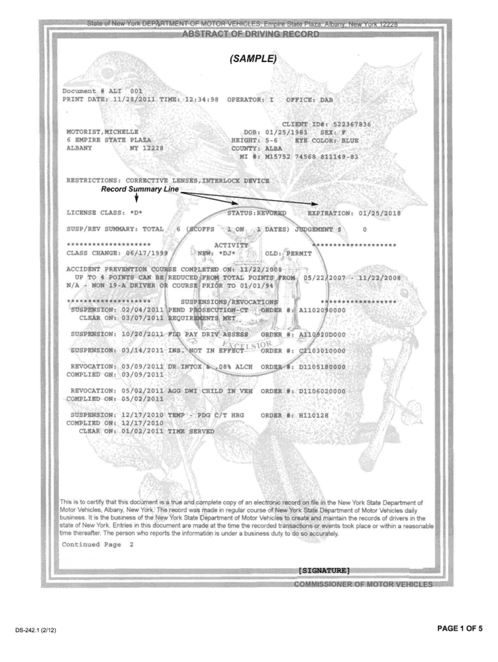 Picture of: Dmv Abstract Ny Online – Fill Online, Printable, Fillable, Blank
