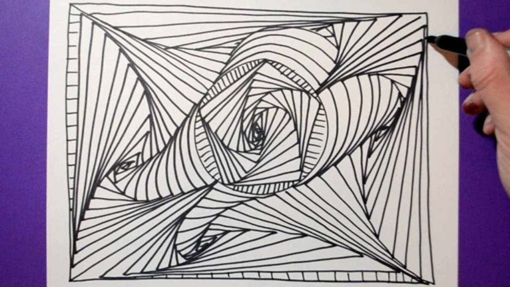 Picture of: Easy Abstract Drawing – Satisfying and Relaxing / Doodle Pattern