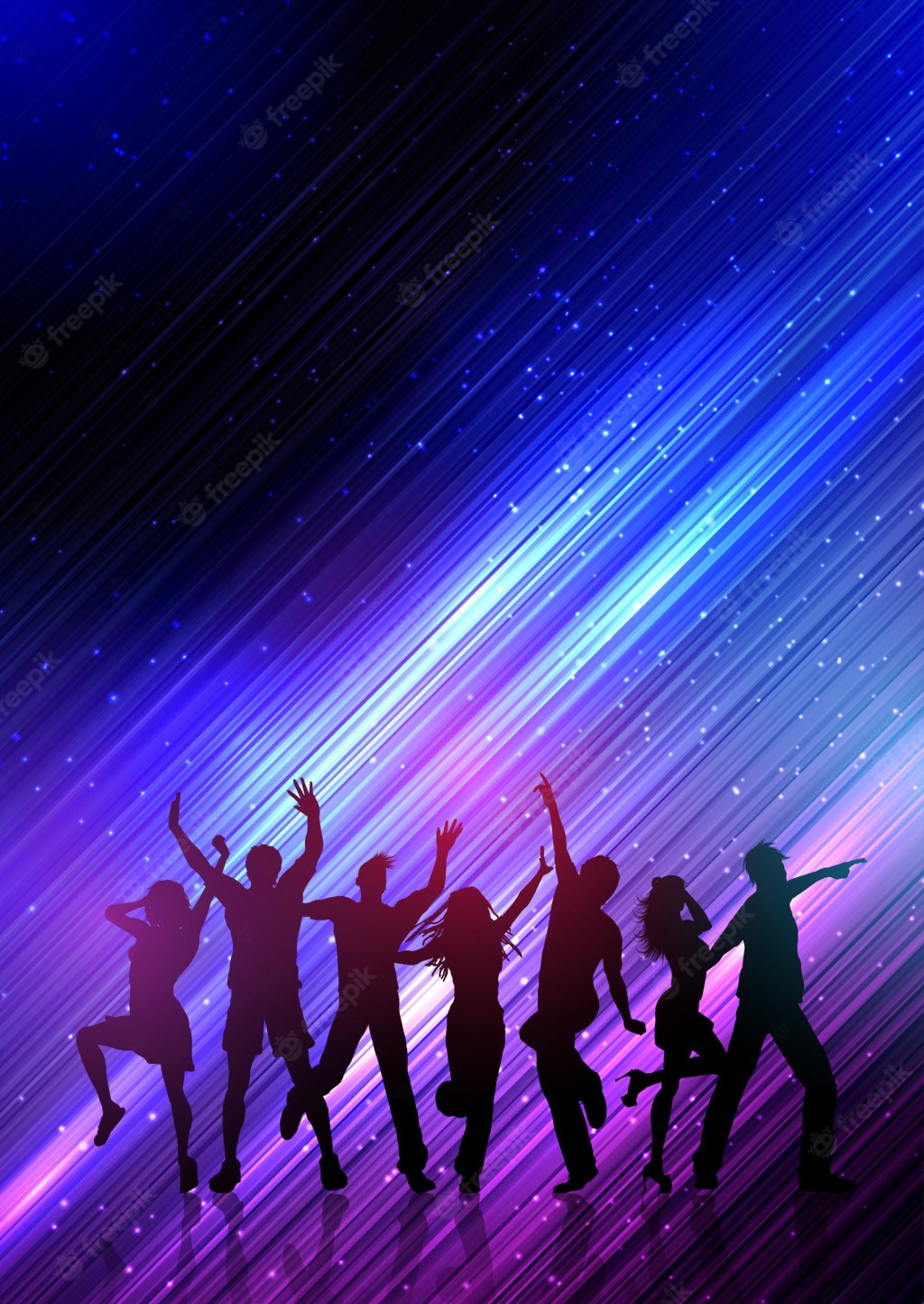Picture of: Free Vector  Party people dancing on abstract background