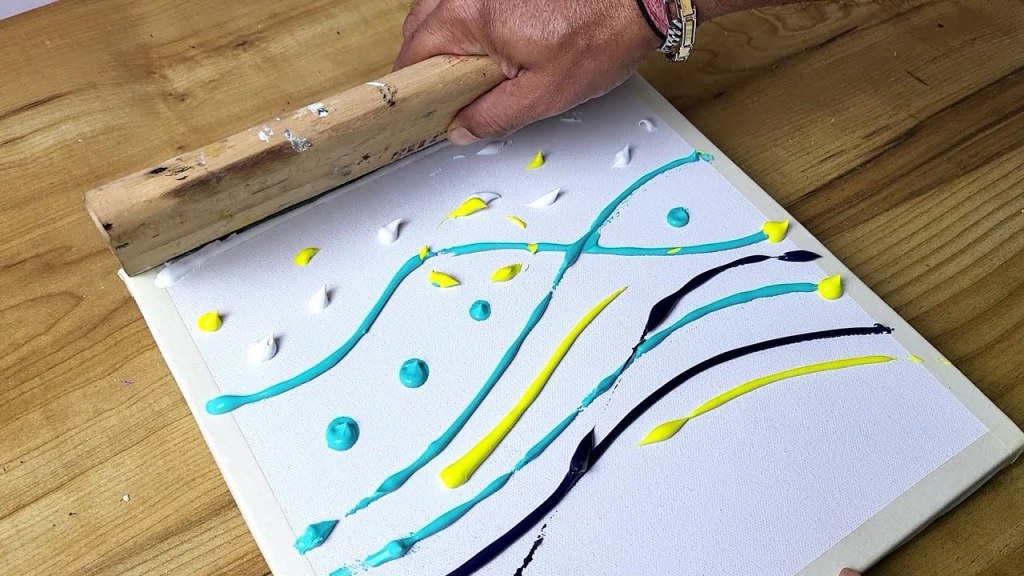 Picture of: How to Draw Abstract Painting Using Rubber Squeegee