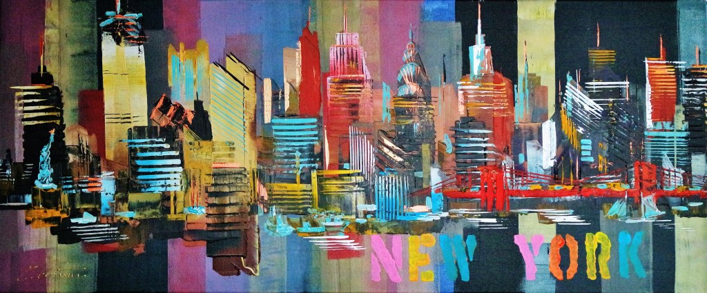 Picture of: New York City Skyline abstract painting  Cityscape painting