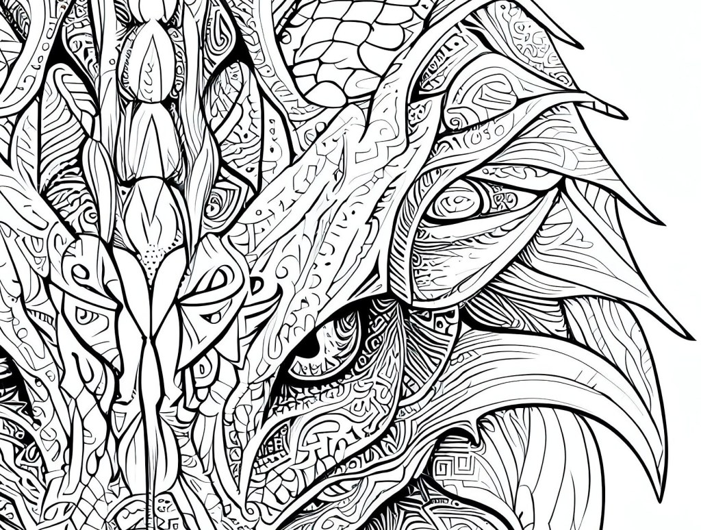 Picture of: Pack Stress Relief Coloring Pages Dragon digital print – Etsy