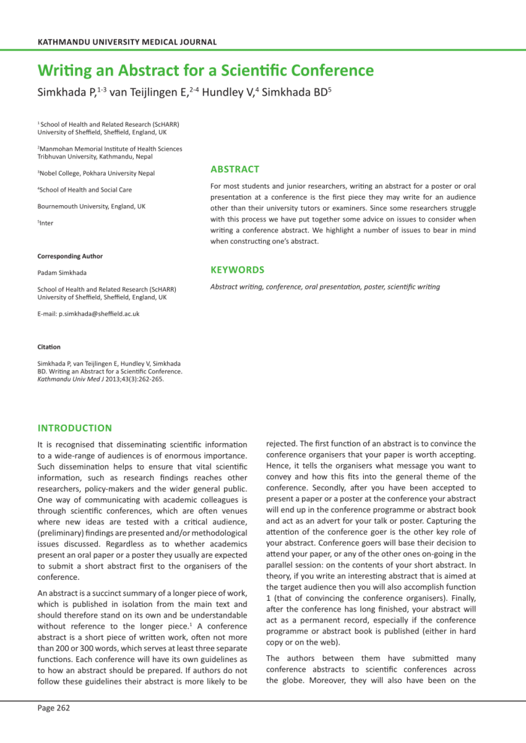 Picture of: PDF) Writing an Abstract for a Scientific Conference