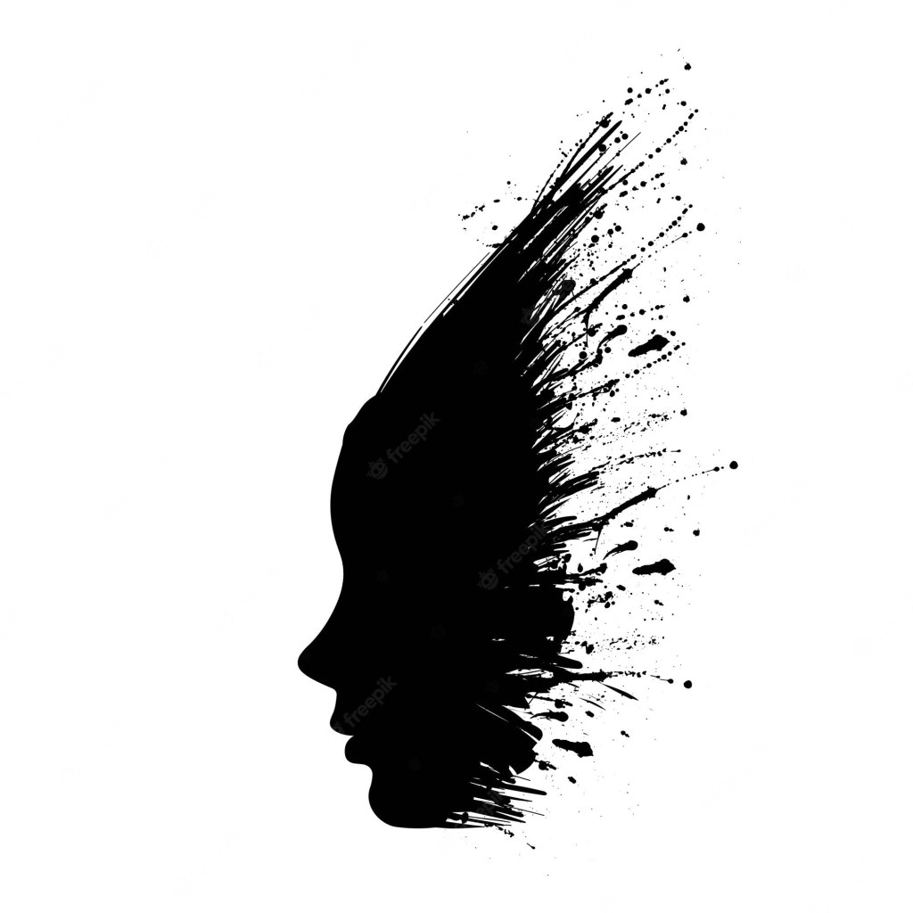 Picture of: Premium Vector  Abstract woman face silhouette with ink blots splash