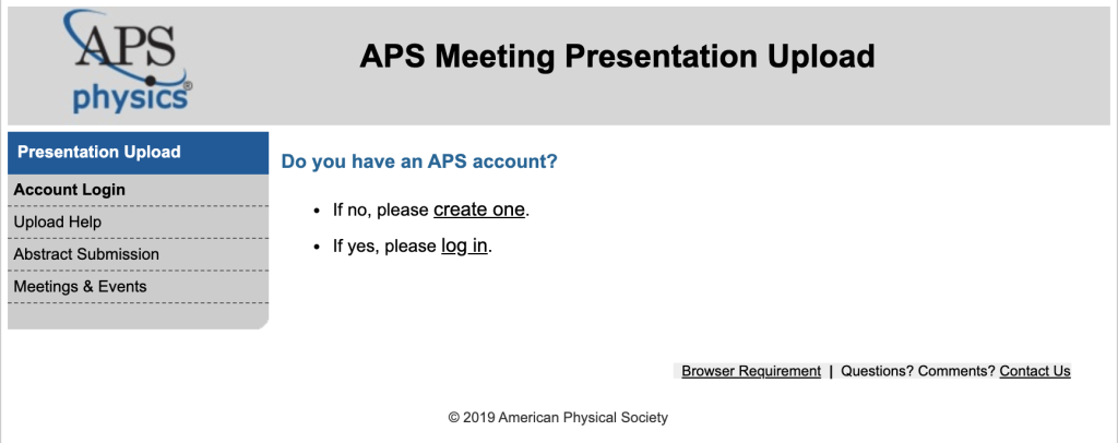 Picture of: Uploading Presentation Materials for APS Meetings