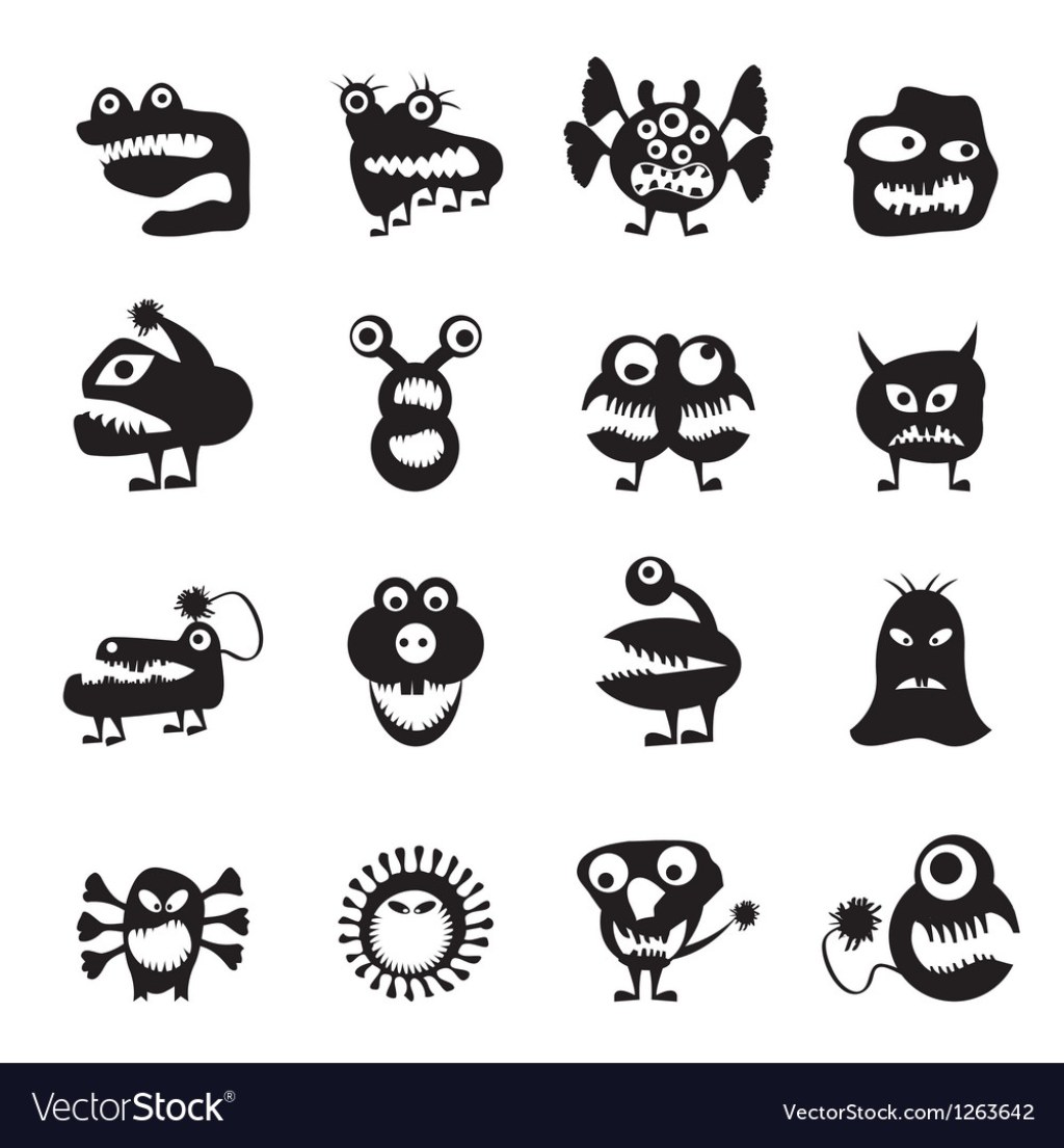 Picture of: Various abstract monsters Royalty Free Vector Image