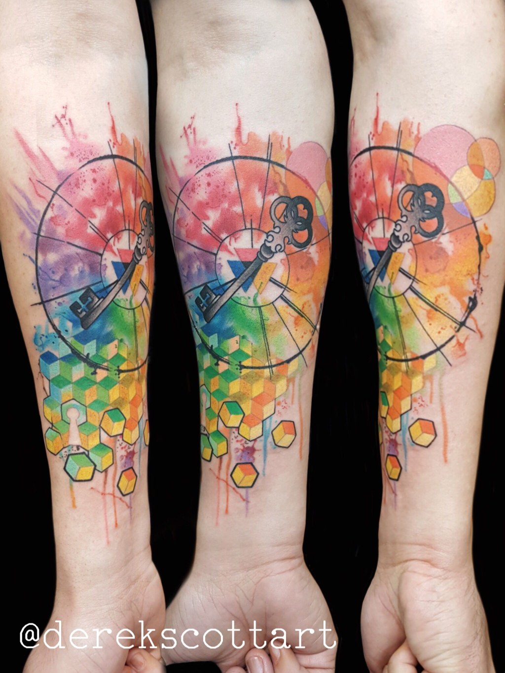 Picture of: Watercolor color wheel and key abstract tattoo  Color wheel