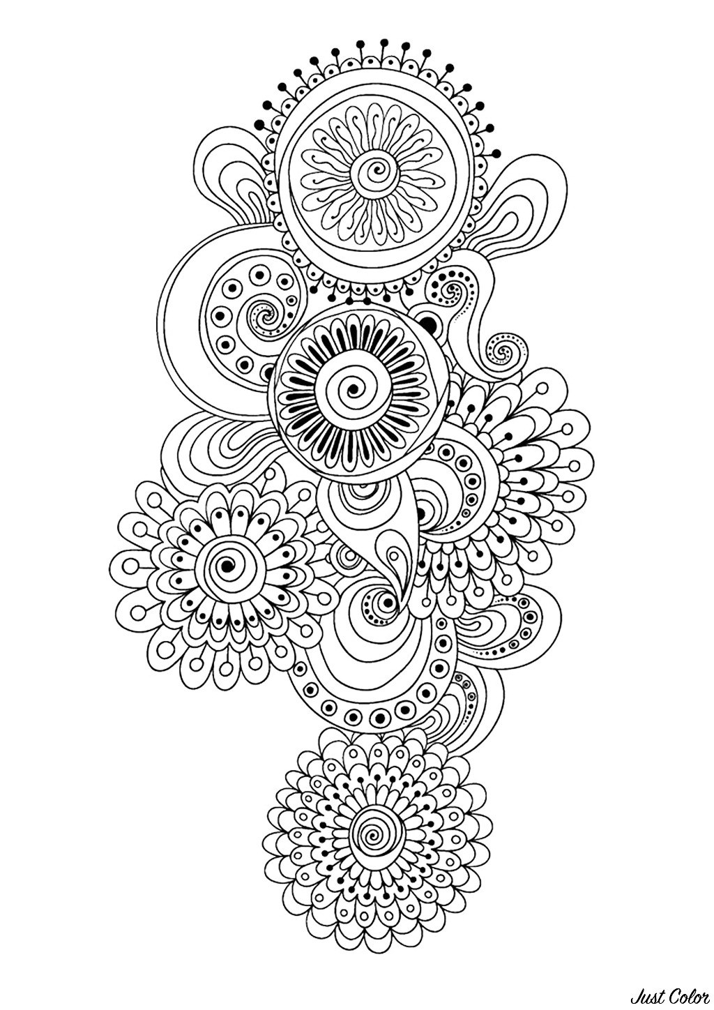 Picture of: Zen antistress abstract pattern inspired by flowers  by